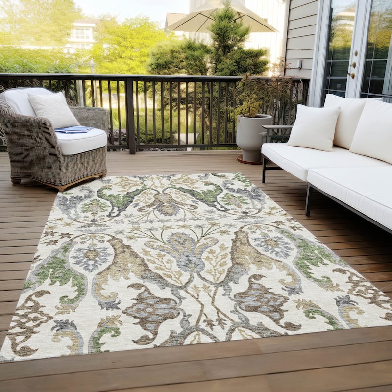 Machine Washable Indoor/ Outdoor Traditional Craftsman Chantille Rug
