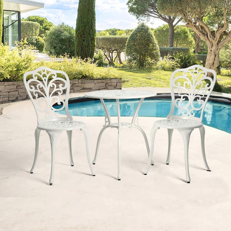 3-Piece Outdoor Rust-Resistant Cast Aluminum Patio Bistro Set