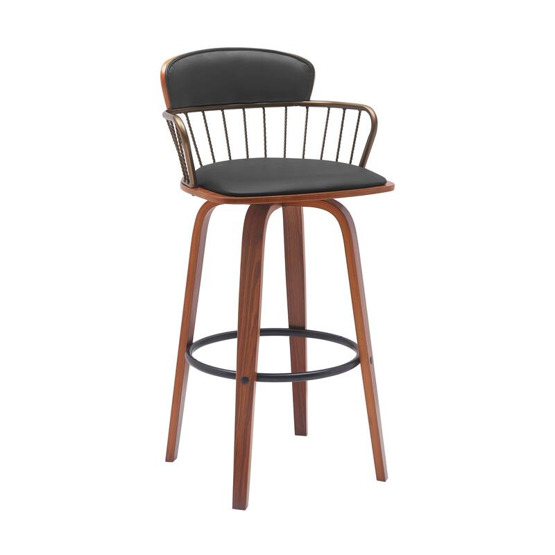 Willow Upholstered Wood Swivel Counter or Bar Stool