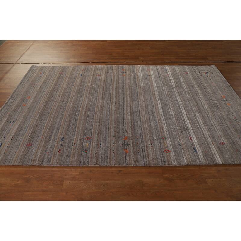 Hand Knotted Oriental 100% Wool Carpet Tribal Tribal Multi-Colored Gabbeh Area Rug - 8' 1'' X 5' 2''