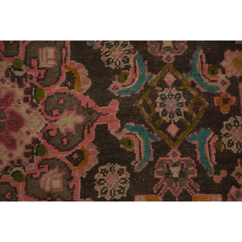 Hand Knotted Oriental 100% Wool Carpet Traditional Floral Brown Mahal Area Rug - 8' 1'' X 3' 7''