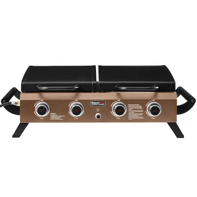 Royal Gourmet GD4002TPY Portable Tabletop Grill & Griddle Combo, Golden
