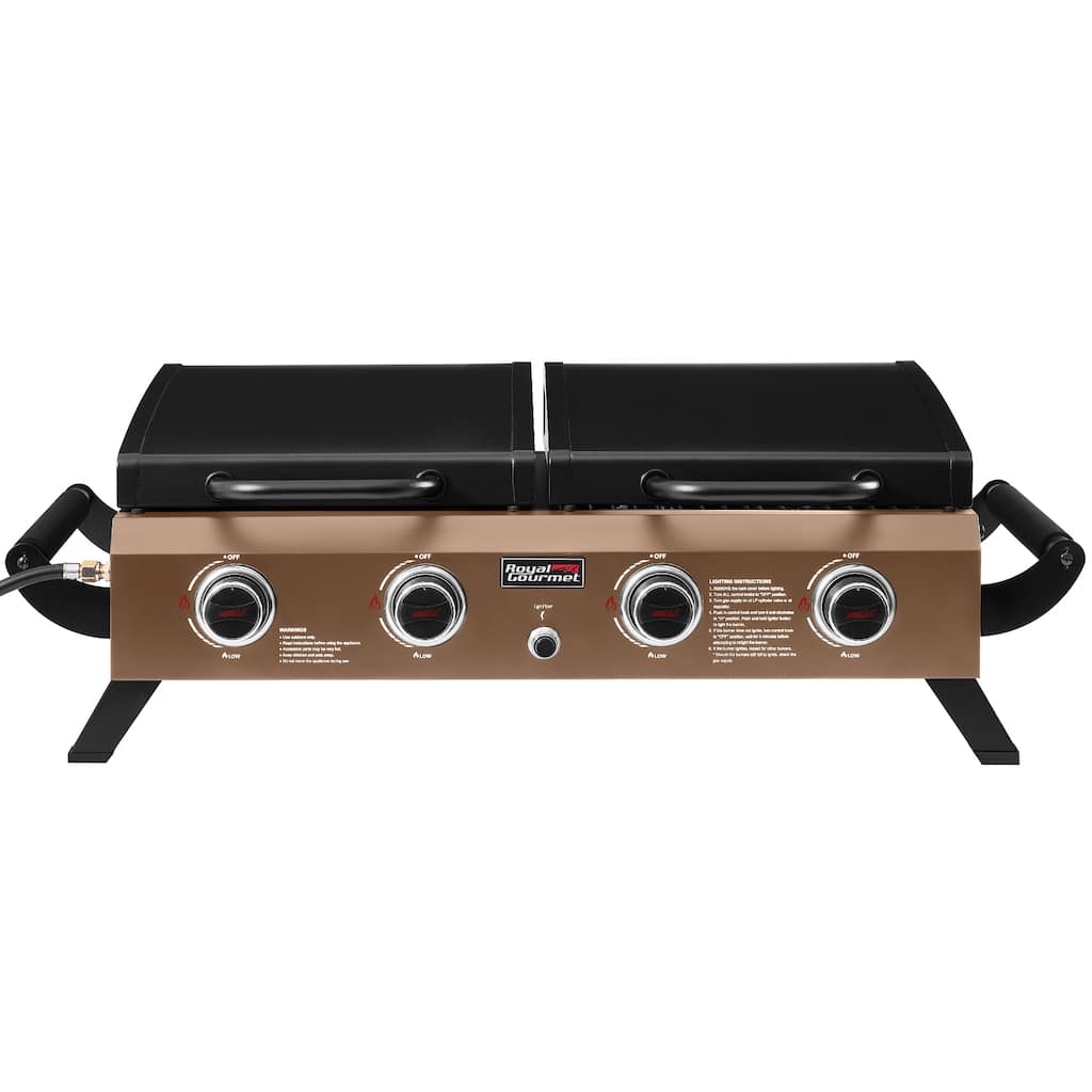 Royal Gourmet GD4002TPY Portable Tabletop Grill & Griddle Combo, Golden