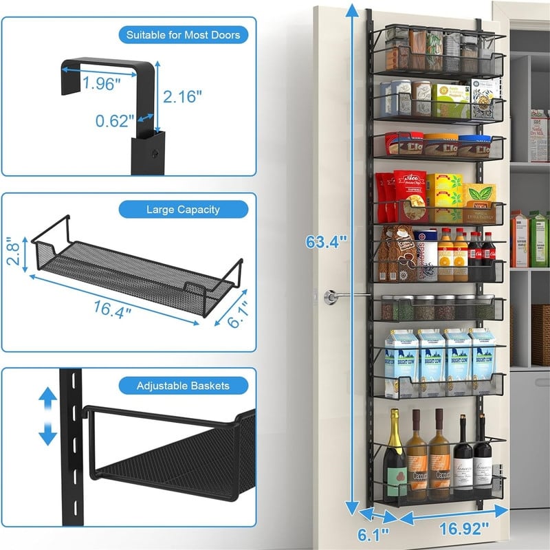 Over The Door Pantry Organizer 8Tier