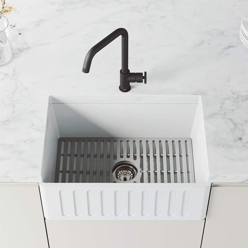 VIGO Cass Industrial 14" H Single Handle Kitchen Bar Faucet