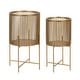 preview thumbnail 8 of 10, Kate and Laurel Paynter Metal Floor Planter Set - 2 Piece Gold