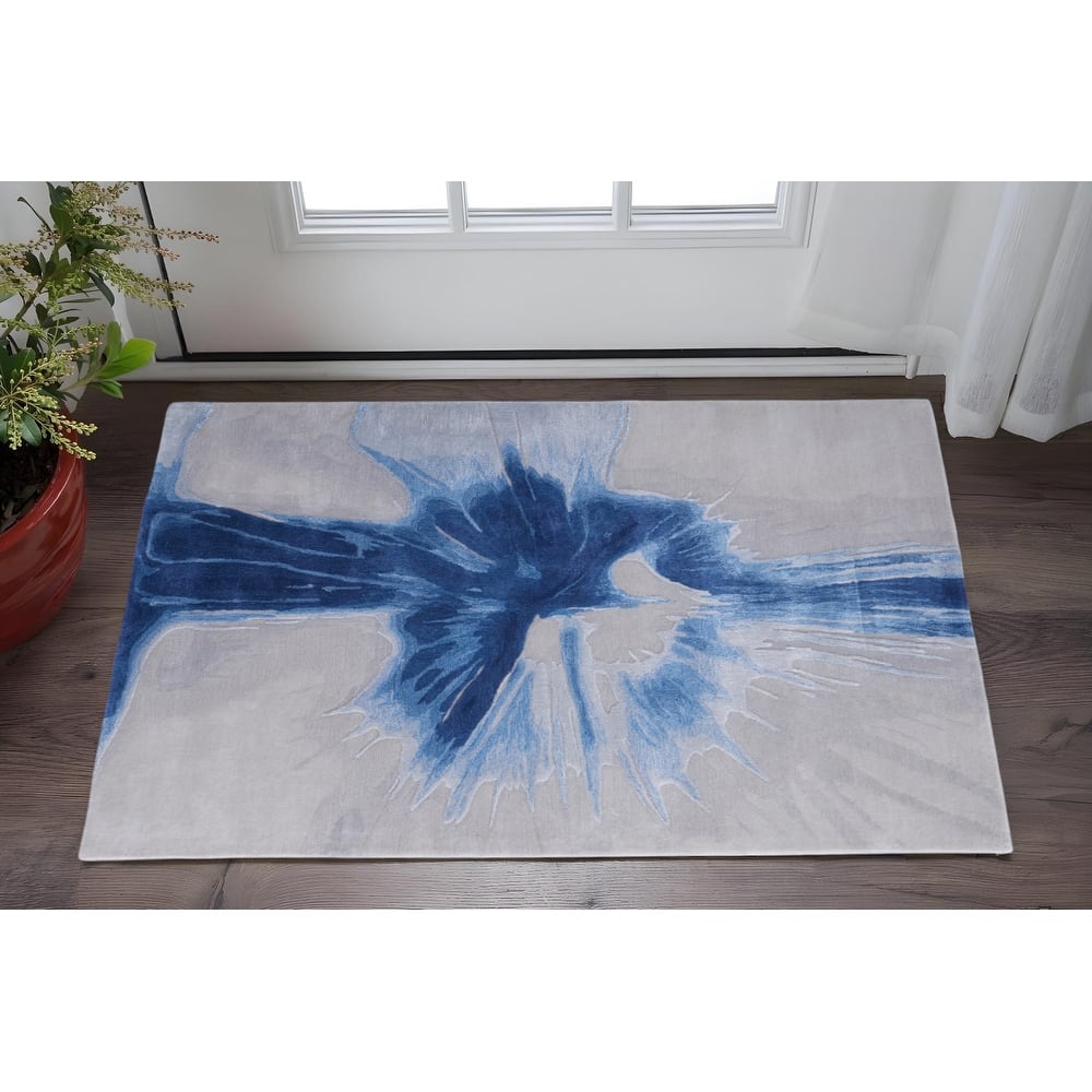 HomeRoots Abstract Modern Rectangle Area Rug