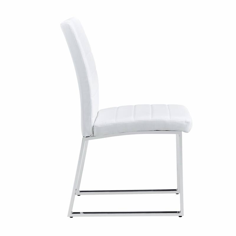 Premium PU Office Dining Chairs with High-Density Foam & Sturdy Iron Legs, Set of 2