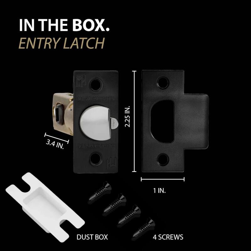 Mega Handles 2-Way Adjustable Door Latch | Universal Half Moon Spindles | For Hidden & Interior Door Lock Systems