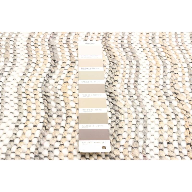 ECARPETGALLERY Braid weave Sienna Grey Wool Rug - 5'10 x 7'2