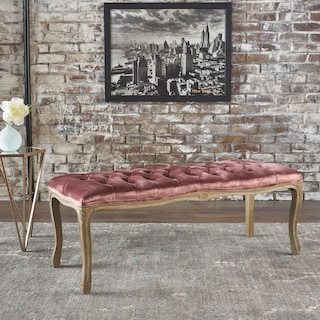 Tassia Traditional Button Tufted Velvet Bench by Christopher Knight Home