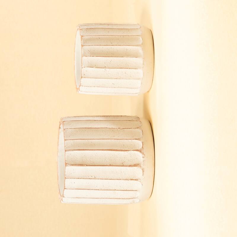 Rustic Fluted Pot - 12" - White