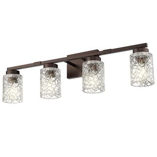 4 Light Bathroom Vanity Light, Wall Lighting, Geometric Glass
