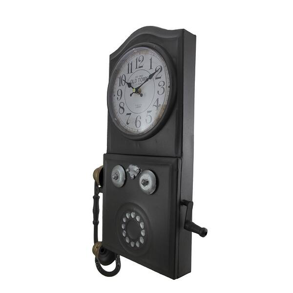 Shop Antique Brown Old Town Vintage Rotary Phone Wall Clock 22 X