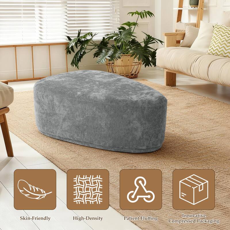 Modern Triangular Upholstered Accent Ottoman