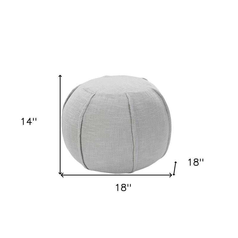 HomeRoots 18" Gray 100% Cotton Ottoman