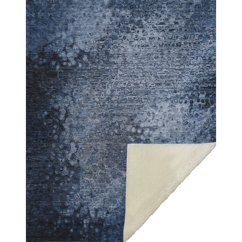Premium Machine Washable Abstract Solid Sherpa Throw Blanket