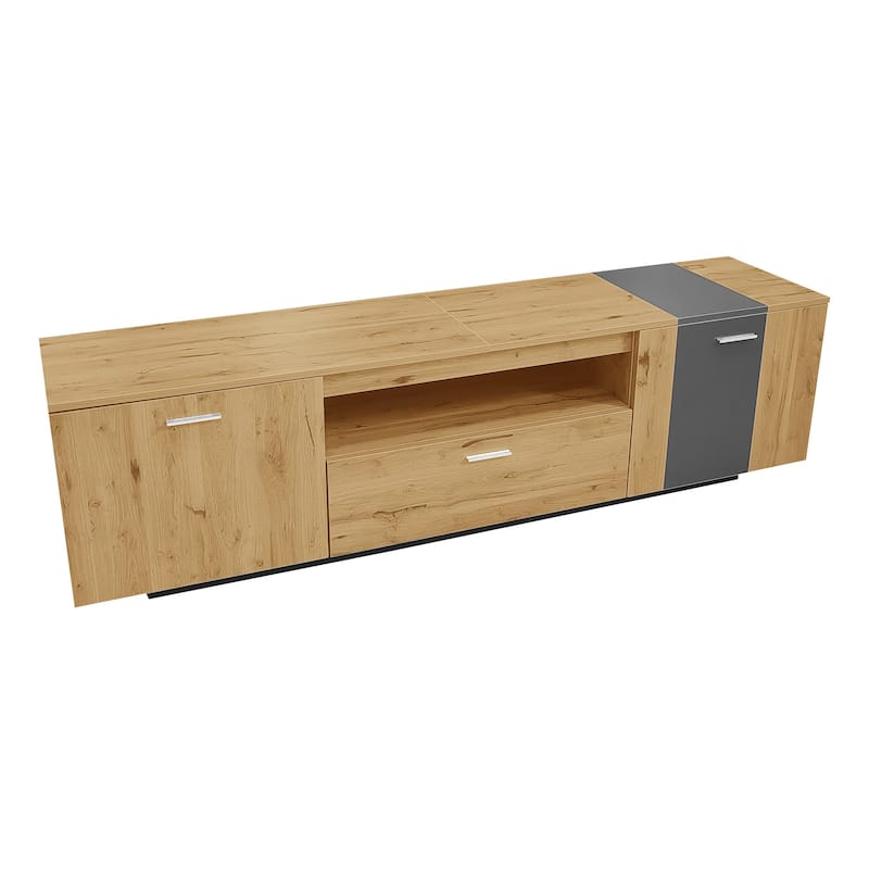 70" Modern TV Stand with 3 Cabinets & Drawer, Entertainment Center for TVs up to 80'', Living Room Television Console