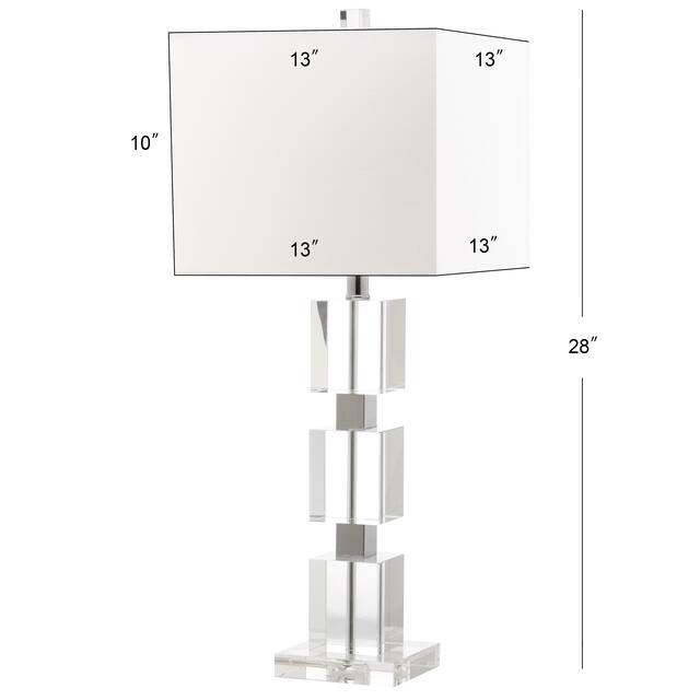 SAFAVIEH Lighting Palace Crystal Stacked Cube 28-inch Table Lamp - 13"x13"x28"