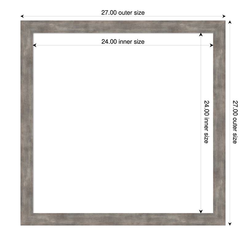 Amanti Art Marred Pewter Framed Dry Erase Magnetic Board - 27 x 27 in