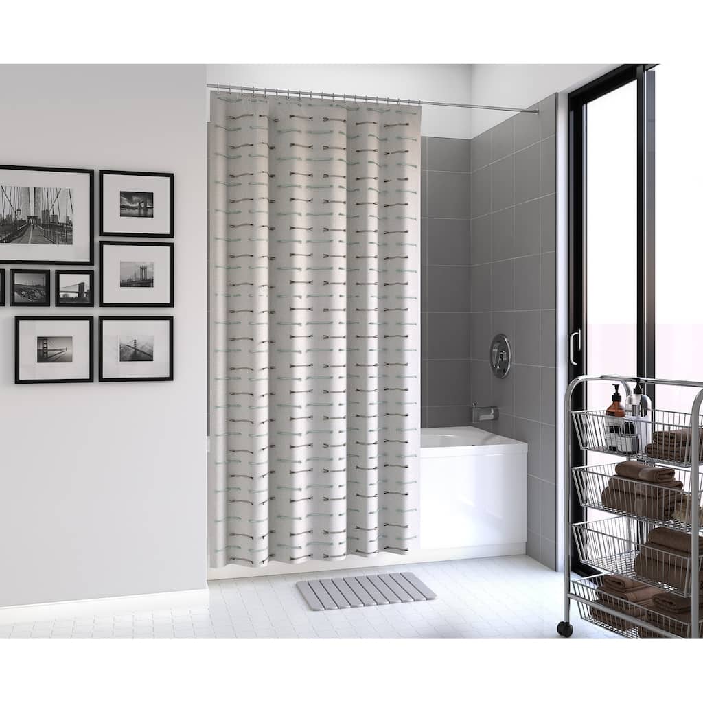 Dash Cotton Fabric Shower Curtain - 70" X 72"