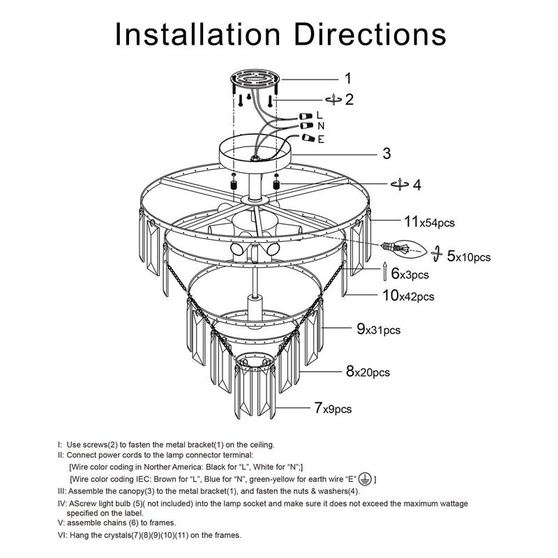 Crystal Chandeliers, 5-Tier Round Semi Flush Mount Chandelier Light Fixture,Large Contemporary Luxury Ceiling Lighting