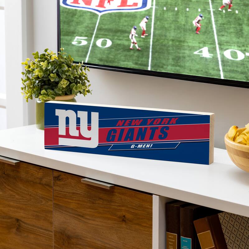 New York Giants Wooden Tabletop Mantel Shelf Sign - 5" x 18"
