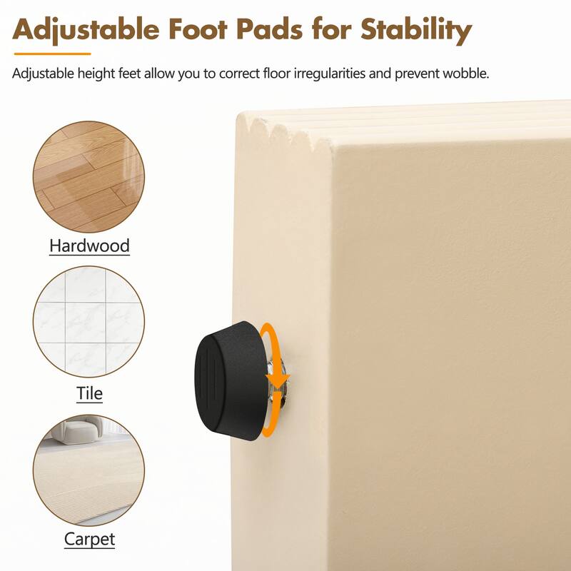 Modern Console Table with 2 Storage Drawers(Apricot Cream)