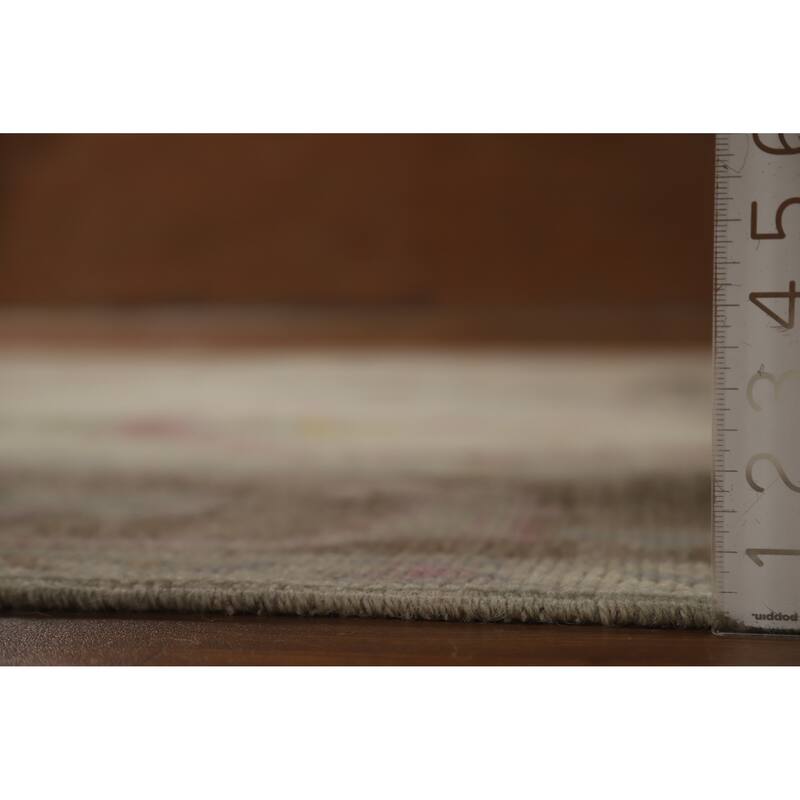 Hand Knotted Oriental 100% Wool Carpet Transitional All-Over Beige & Ivories Oushak Area Rug - 11' 11'' X 8' 8''