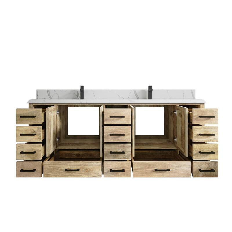 Willow Collections 84 in. W x 22 in. D Malibu Mango Double Sink Bathroom Vanity with Countertop
