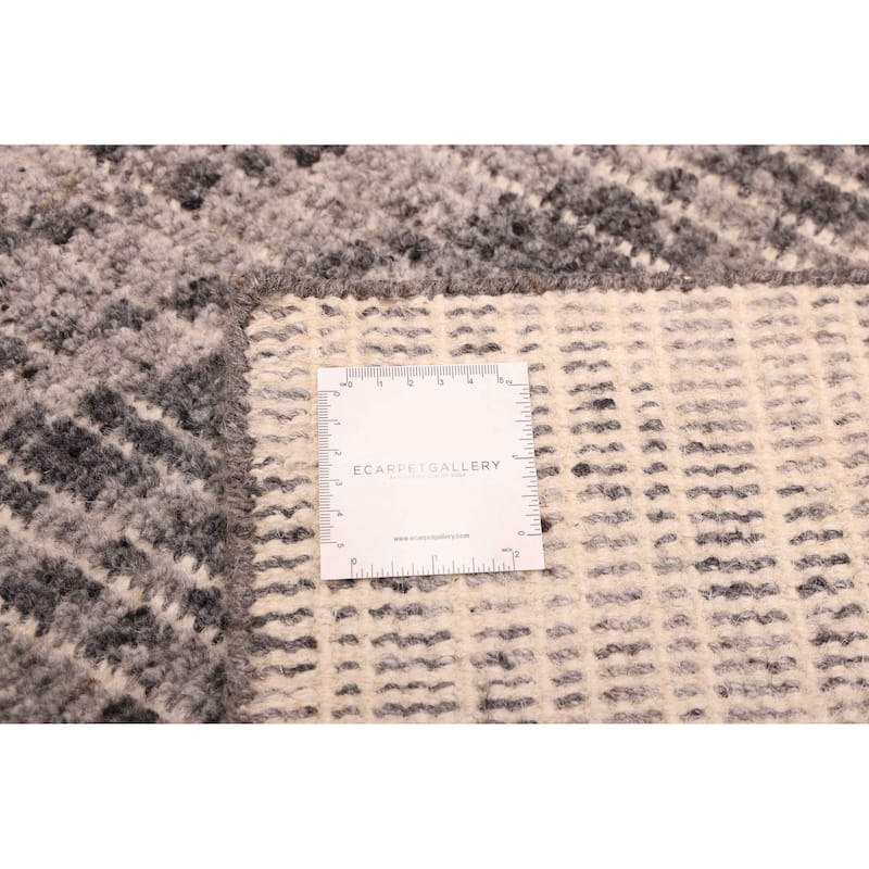 ECARPETGALLERY Hand-knotted Tangier Grey Wool Rug - 5'2 x 7'10