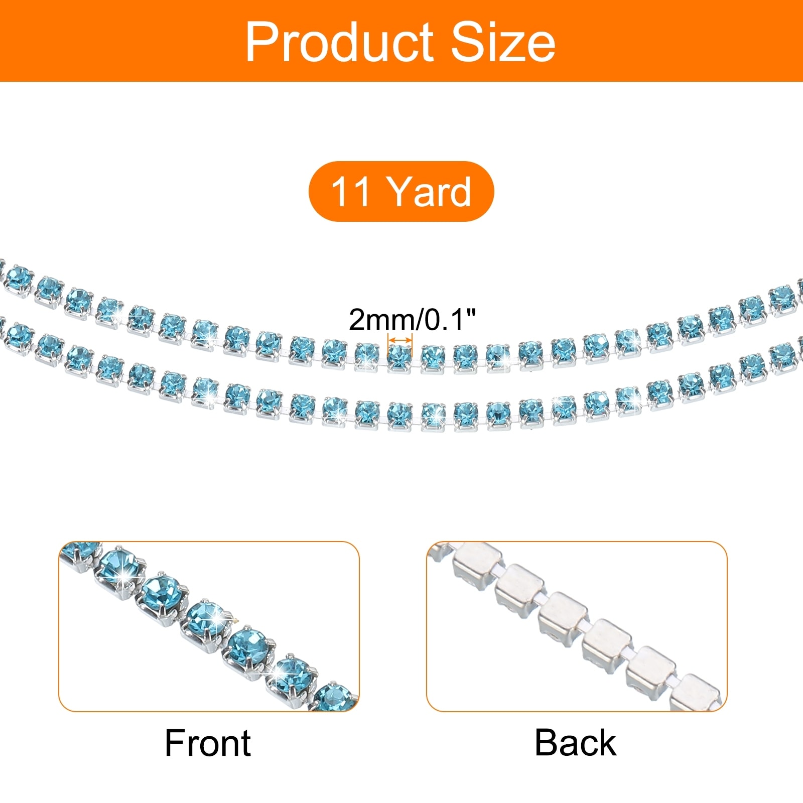 Rhinestone Close Chain Trim