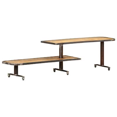 vidaXL TV Stand 63"x11.8"x15.7" Solid Wood Mango