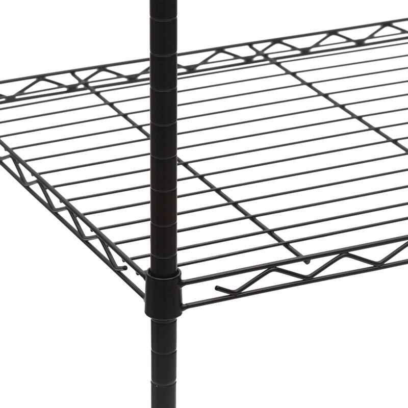 Organize It All Mini Fridge and Microwave Stand in Black - 24 x 17.75 x 53"