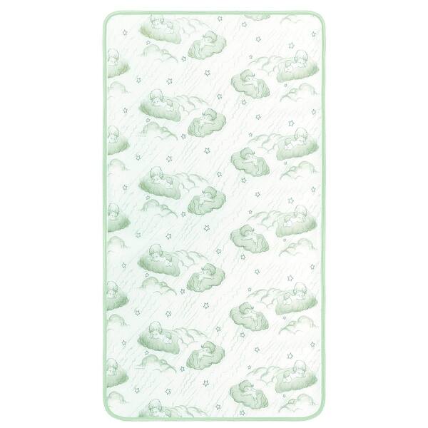 slide 2 of 2, 6-inch Firm Spring Coil Mattress Waterproof Standard Crib Mattress - 51L x 27 W White