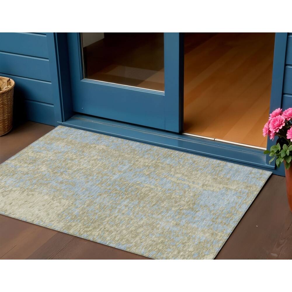 HomeRoots Abstract Transitional Rectangle Outdoor Rug