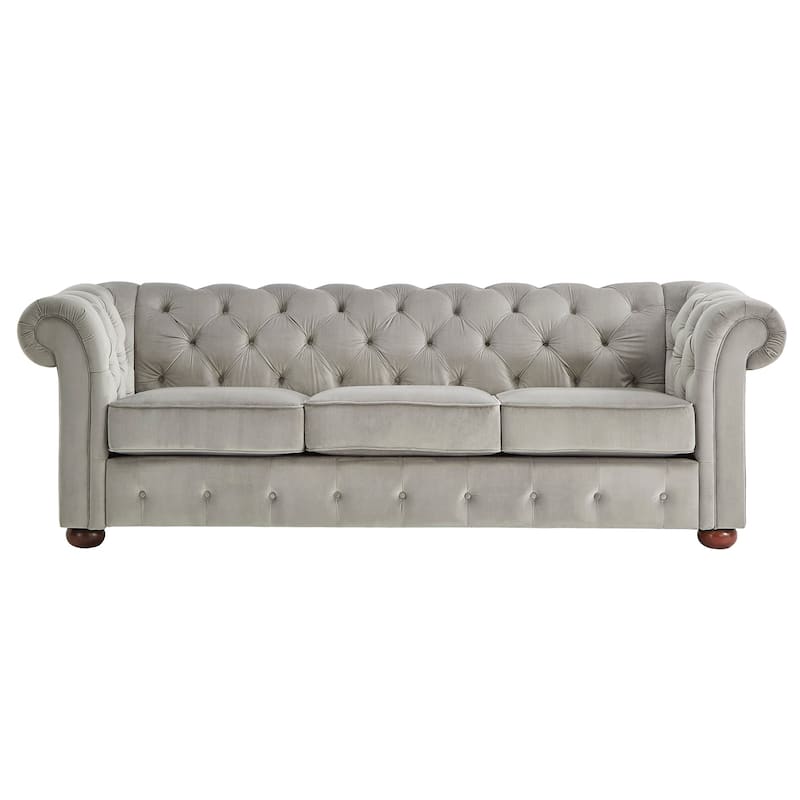 Knightsbridge Tufted Chesterfield Sofa by iNSPIRE Q Artisan - Velvet - Grey