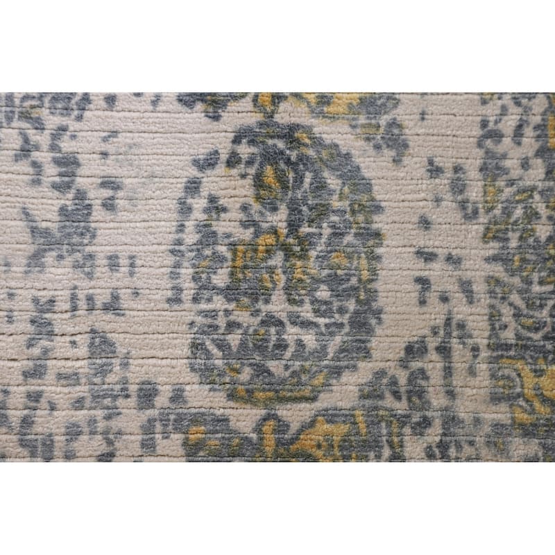All-Over Abstract Area Rug Handmade Wool Carpet - 3'11"x 5'8"