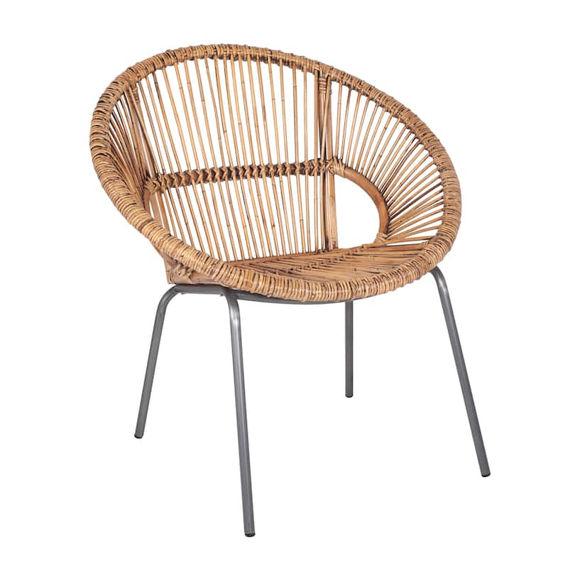 Natural Rattan Handwoven Papasan Accent Chair by East at Main