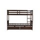 preview thumbnail 36 of 58, 2 in 1 Rubber Wood Bunk Bed with 2 Drawers,Twin Over Twin Kids Bed for Home