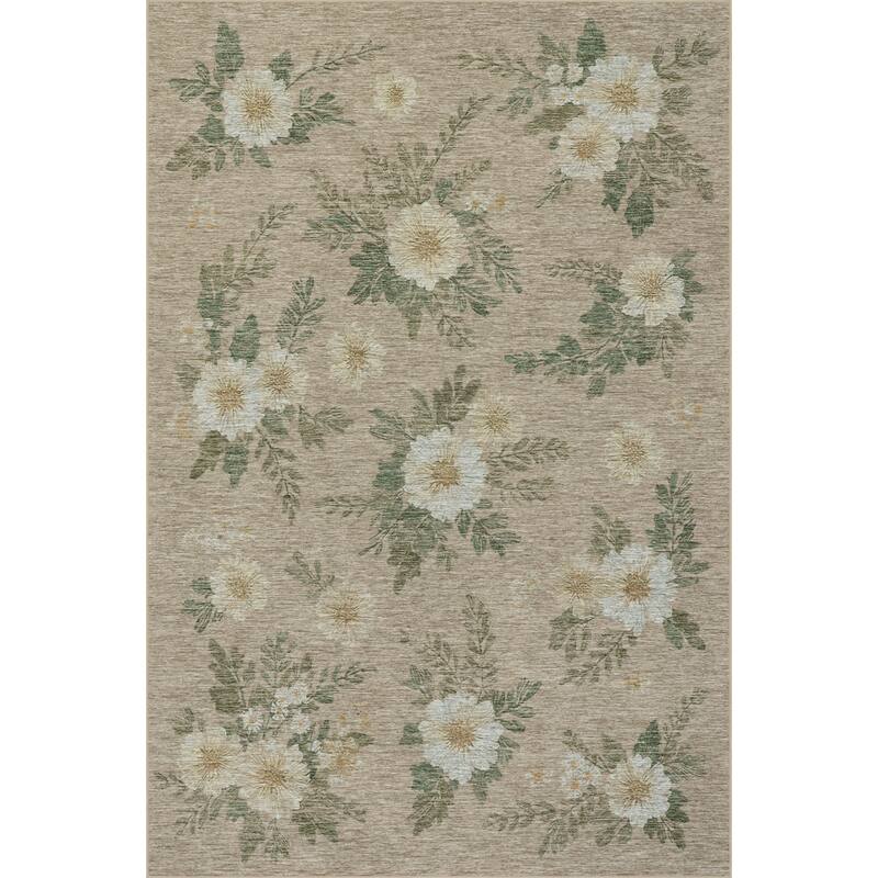 Nuloom Zanessa Floral Farmhouse Washable Area Rug
