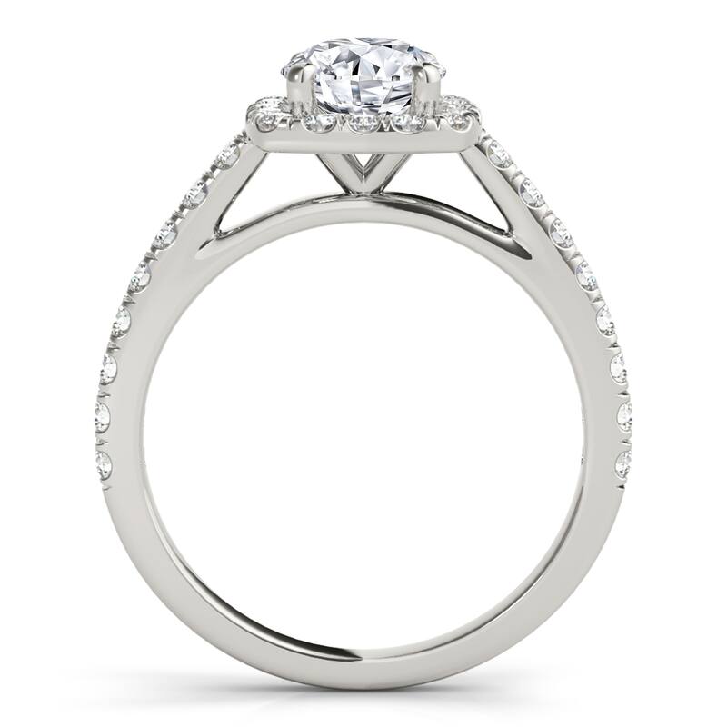 Auriya 14k White Gold Lab Grown Round Diamond Halo Engagement Ring 0.50 to 5.00 ct. tw. (F-G VS)