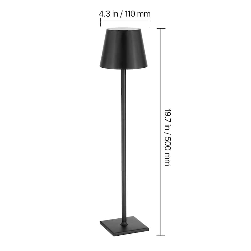 Cordless Table Lamp 2 PCS Rechargeable Battery Desk Lamp Adjustable Height Black