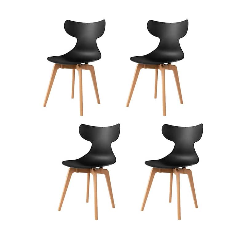 Lagoon Whale Resin Leisure Dining Chairs, Set of 4 - Black