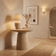 preview thumbnail 7 of 29, Studio London Faux Travertine Bistro Table Maddox Concrete Patio Table - 35.4"W x 35.4"D x 29.5"H