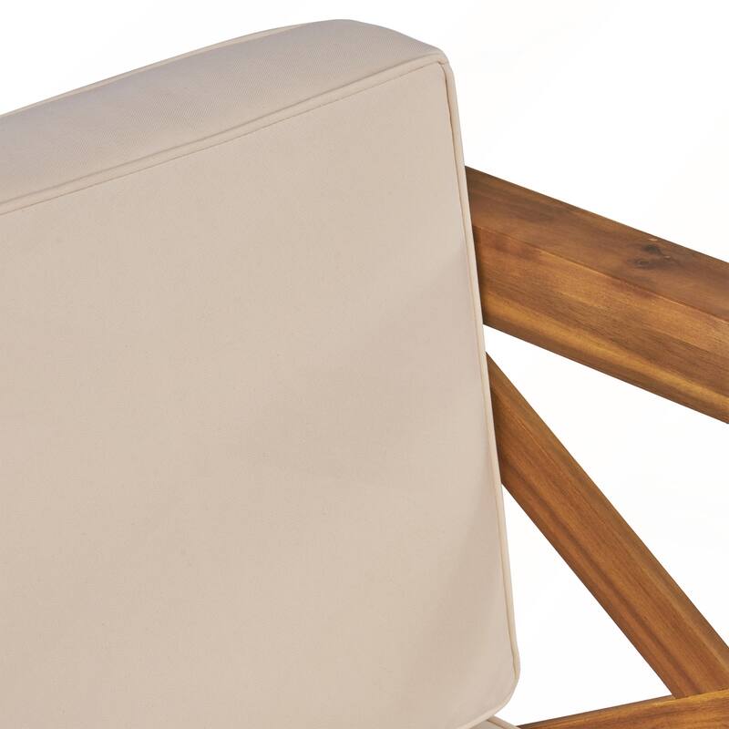 Mid Century Modern Acacia Wood Patio Club Chair