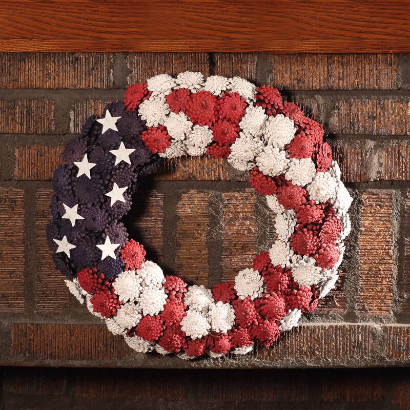 18" Patriotic Pinecones Wreath by National Tree Company - 18 in