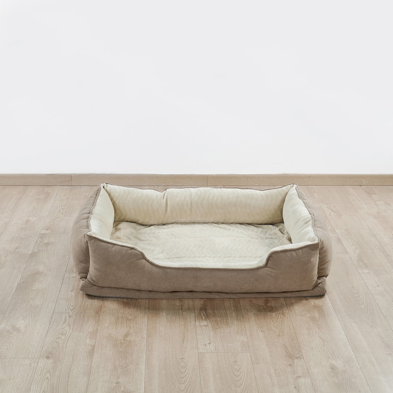 Soft Plush Bolstered Rectangle Dog Bed