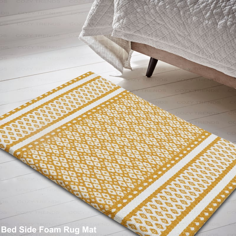 Cotton Kitchen Mat Cushioned Anti-Fatigue Rug, Non-Slip Mats Comfort Foam Rug for Kitchen, Office, Sink, Laundry - 18''x30''
