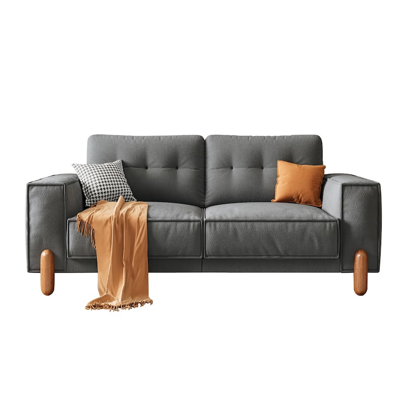 Modern Upholstered Sofa Tufted Couch with Square Arm